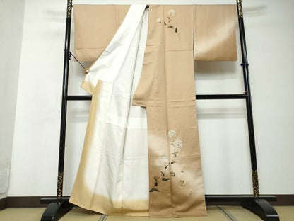 平和屋着物●京友禅作家　打越勇二　訪問着　草花文　暈し染め　金彩　正絹　逸品　DABI3000ud
