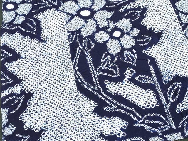 平和屋着物∴夏物　浴衣　有松鳴海絞り　枝花文　綿　逸品　DABI3001cd