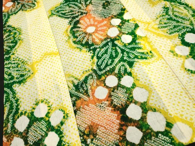 平和屋着物∴夏物　浴衣　有松鳴海絞り　草花文　綿　逸品　DABI3011cd
