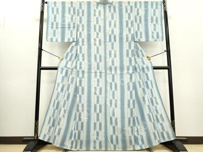 平和屋着物∴夏物　浴衣　トンボ　綿麻　逸品　DABI3016cd