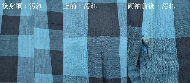 平和屋着物∴夏物　阿波しじら織　浴衣　市松文様　綿　逸品　DABI3022cd