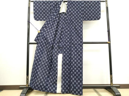 平和屋着物∴夏物　浴衣　雪華文　綿　逸品　DABI3027cd