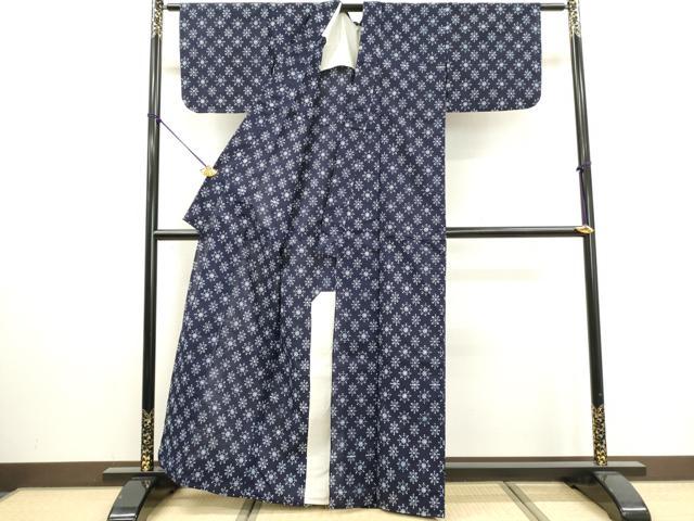 平和屋着物∴夏物　浴衣　雪華文　綿　逸品　DABI3027cd