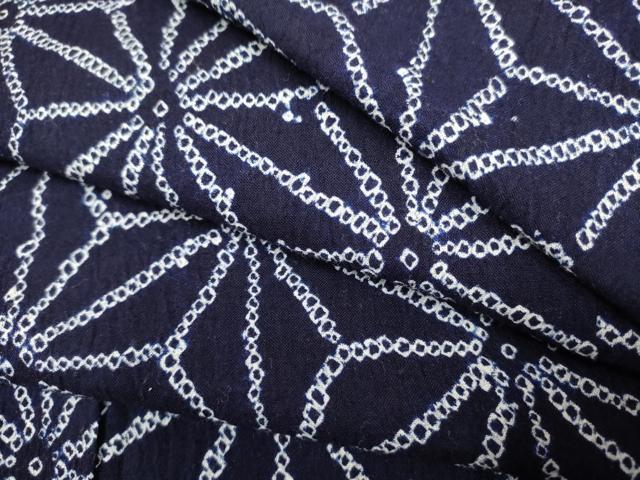 平和屋着物∴夏物　浴衣　有松鳴海絞り　麻の葉文様　綿　逸品　DABI3034cd