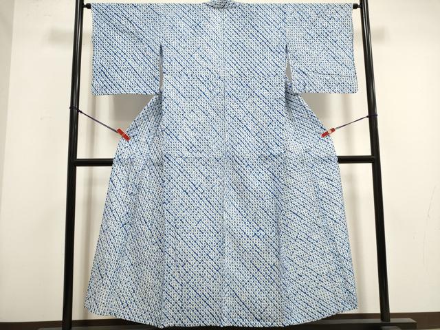 平和屋着物∴夏物　浴衣　有松鳴海絞り　蜘蛛絞り　綿　逸品　DABI3036cd