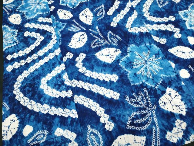 平和屋着物∴夏物　浴衣　有松鳴海絞り　流水花文　綿　逸品　DABI3038cd