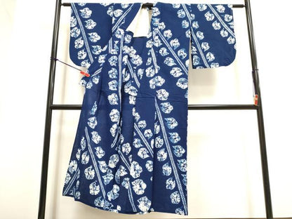 平和屋着物∴夏物　浴衣　有松鳴海絞り　枝葉文　綿　逸品　DABI3057cd