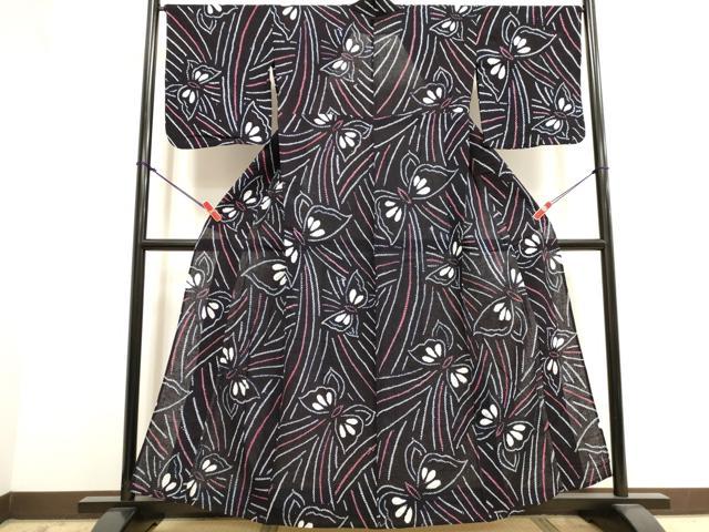 平和屋着物∴夏物　浴衣　有松鳴海絞り　舞蝶文　綿　逸品　DABI3070cd