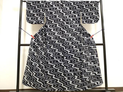平和屋着物∴夏物　浴衣　有松鳴海絞り　流水文　綿　逸品　DABI3076cd
