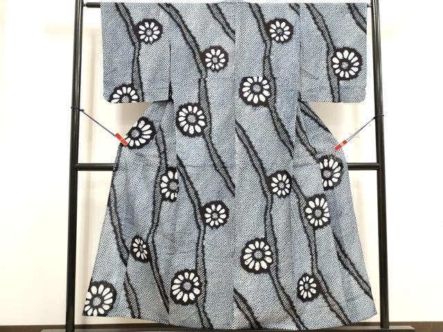 平和屋着物∴夏物　浴衣　有松鳴海絞り　舞花文　綿　逸品　DABI3077cd