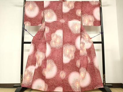 平和屋着物∴夏物　浴衣　花火　綿　逸品　DABI3079cd