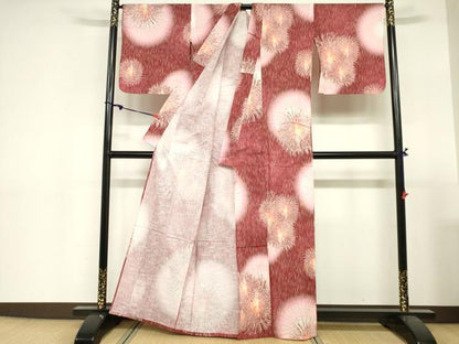 平和屋着物∴夏物　浴衣　花火　綿　逸品　DABI3079cd