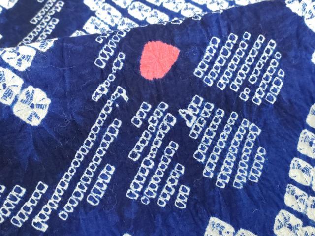 平和屋着物∴夏物　浴衣　有松鳴海絞り　唐草文　綿　逸品　DABI3083cd