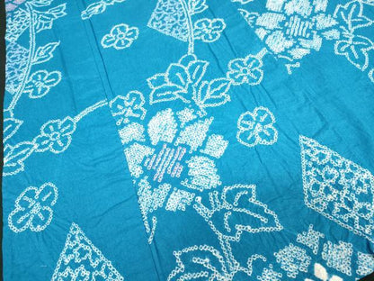 平和屋着物∴夏物　浴衣　有松鳴海絞り　枝花文　綿　逸品　未使用　DABI3089cd