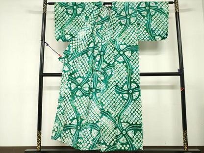 平和屋着物∴夏物　浴衣　有松鳴海絞り　舞花文　綿　逸品　DABI3107cd