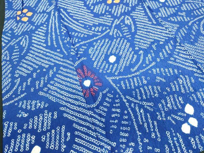 平和屋着物∴夏物　浴衣　有松鳴海絞り　草花　綿　逸品　未使用　DABI3110cd