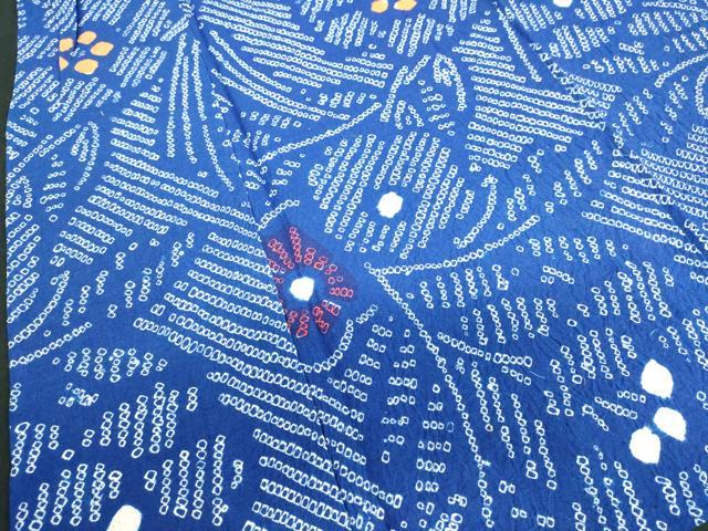 平和屋着物∴夏物　浴衣　有松鳴海絞り　草花　綿　逸品　未使用　DABI3110cd