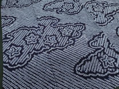 平和屋着物∴夏物　浴衣　有松鳴海絞り　雲取り花文　綿　逸品　DABI3127cd
