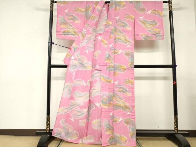 平和屋着物∴夏物　浴衣　FIGARO Paris　跳兎　綿　逸品　DABI3134cd