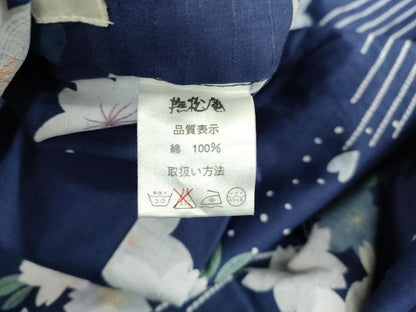 平和屋着物∴夏物　撫松庵　小紋・浴衣兼用　舞桜文　綿　DABI3139cd