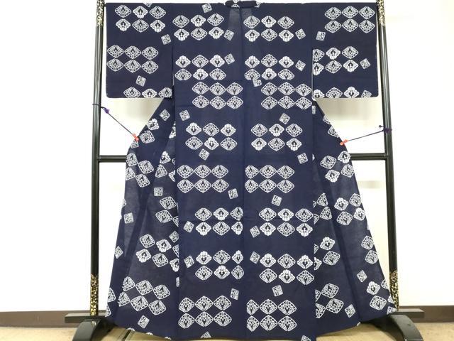 平和屋着物∴夏物　浴衣　美空ひばり　注染　手縫い　上がり藤　綿　逸品　未使用　DABI3148cd