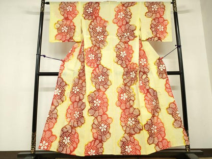 平和屋着物∴夏物　浴衣　有松鳴海絞り　花繋ぎ　綿　逸品　DABI3160cd