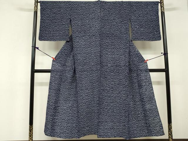 平和屋着物∴夏物　浴衣　有松鳴海絞り　抽象文様　綿　逸品　DABI3167cd