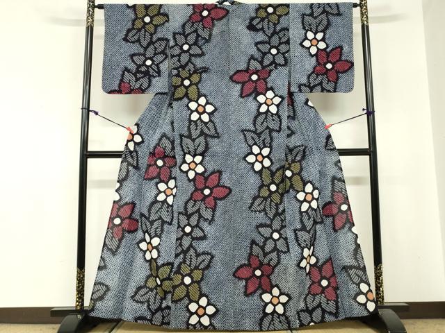平和屋着物∴夏物　浴衣　有松鳴海絞り　花繋ぎ　綿　逸品　未使用　DABI3169cd
