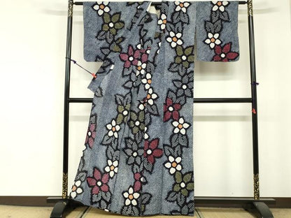 平和屋着物∴夏物　浴衣　有松鳴海絞り　花繋ぎ　綿　逸品　未使用　DABI3169cd