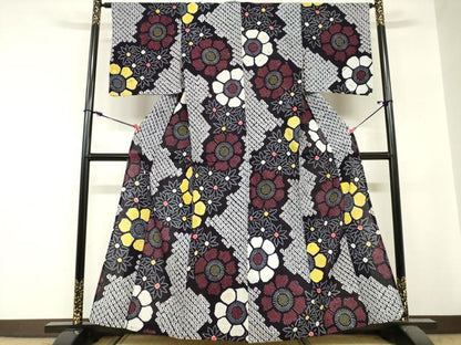 平和屋着物∴夏物　浴衣　有松鳴海絞り　花繋ぎ　綿　逸品　DABI3173cd