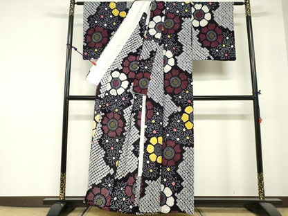 平和屋着物∴夏物　浴衣　有松鳴海絞り　花繋ぎ　綿　逸品　DABI3173cd