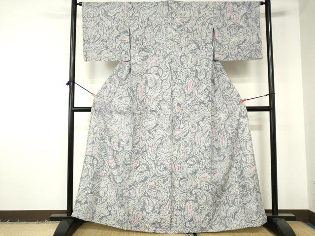 平和屋着物∴夏物　浴衣　有松鳴海絞り　抽象文様　綿　逸品　DABI3185cd
