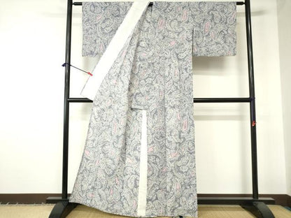 平和屋着物∴夏物　浴衣　有松鳴海絞り　抽象文様　綿　逸品　DABI3185cd