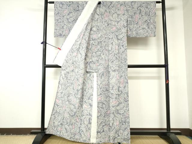 平和屋着物∴夏物　浴衣　有松鳴海絞り　抽象文様　綿　逸品　DABI3185cd