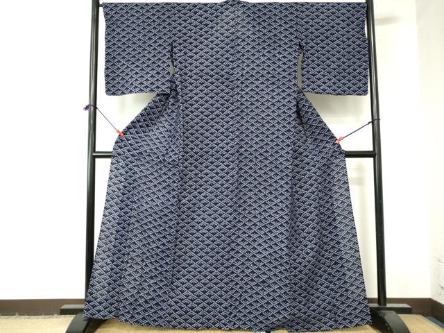 平和屋着物∴夏物　浴衣　有松鳴海絞り　抽象文　綿　逸品　DABI3199cd
