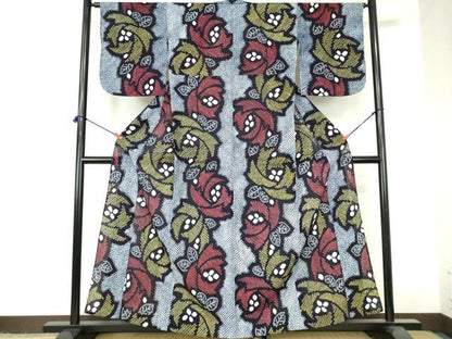 平和屋着物∴夏物　浴衣　有松鳴海絞り　花繋ぎ　綿　逸品　DABI3215cd