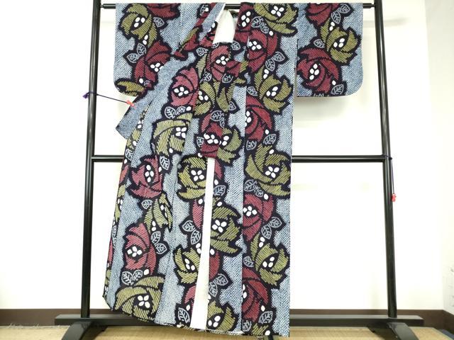 平和屋着物∴夏物　浴衣　有松鳴海絞り　花繋ぎ　綿　逸品　DABI3215cd