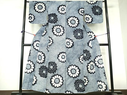 平和屋着物∴夏物　浴衣　有松鳴海絞り　舞花文　向日葵　ひまわり　綿　逸品　DABI3216cd