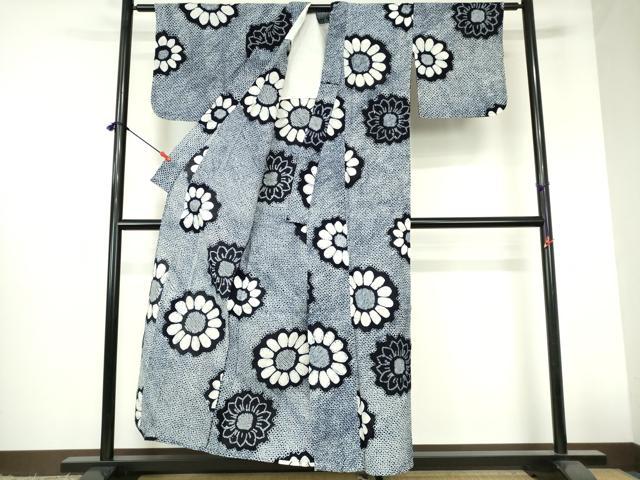 平和屋着物∴夏物　浴衣　有松鳴海絞り　舞花文　向日葵　ひまわり　綿　逸品　DABI3216cd
