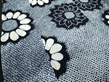 平和屋着物∴夏物　浴衣　有松鳴海絞り　舞花文　向日葵　ひまわり　綿　逸品　DABI3216cd