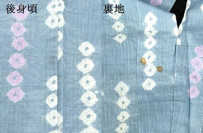平和屋着物∴夏物　綿紅梅　浴衣　手縫い　蜘蛛絞り　綿　逸品　DABI3217cd