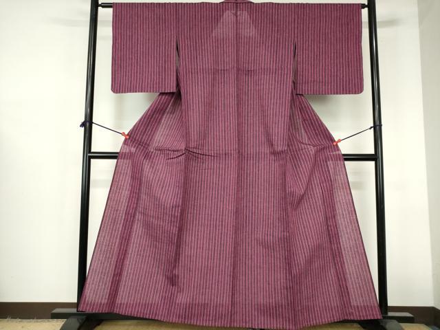 平和屋着物∴夏物　阿波しじら織　浴衣　間道　綿　逸品　未使用　DABI3229cd