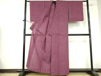 平和屋着物∴夏物　阿波しじら織　浴衣　間道　綿　逸品　未使用　DABI3229cd