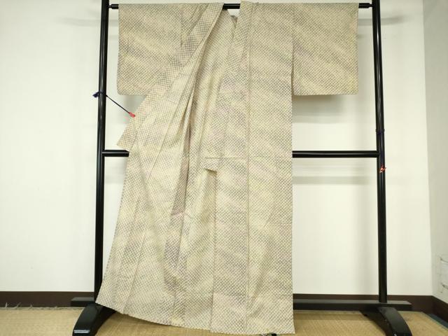 平和屋着物∴夏物　浴衣　有松鳴海絞り　霞文　綿　逸品　DABI3234cd