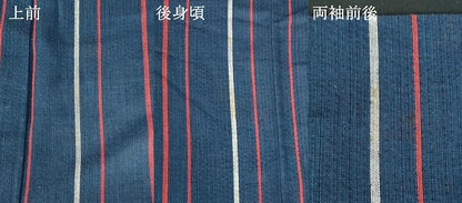 平和屋着物∴夏物　阿波しじら織　浴衣　間道　綿　逸品　DABI3242cd