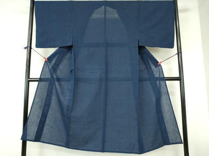 平和屋着物∴夏物　男性　阿波しじら織　浴衣　間道　綿　逸品　DABI3245cd