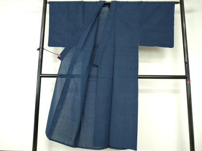平和屋着物∴夏物　男性　阿波しじら織　浴衣　間道　綿　逸品　DABI3245cd