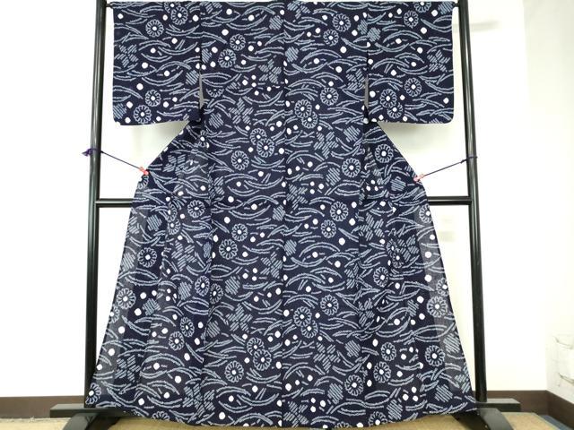 平和屋着物∴夏物　浴衣　有松鳴海絞り　露芝花文　綿　逸品　DABI3254cd