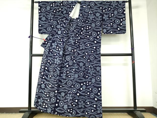 平和屋着物∴夏物　浴衣　有松鳴海絞り　露芝花文　綿　逸品　DABI3254cd