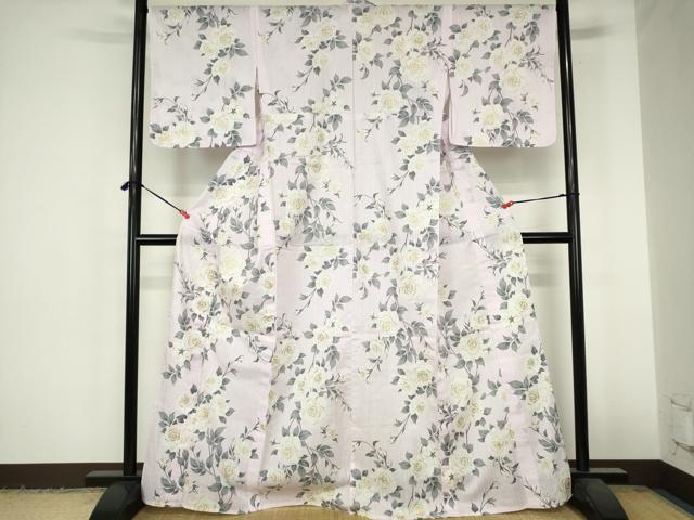 平和屋着物∴夏物　浴衣　松田聖子　SEIKOMATSUDA　薔薇　バラ　金彩　綿　逸品　DABI3272cd